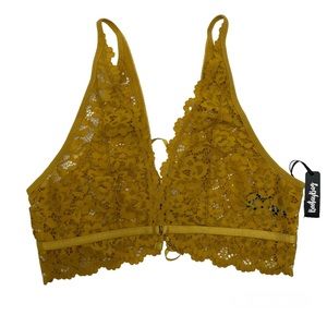 Bootaybag Sylvie Lace up Bralette Gold Size M